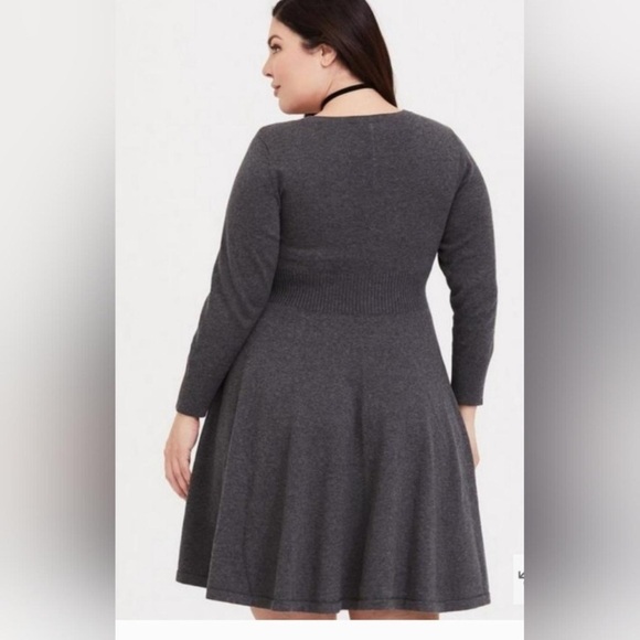 Gray Cotton Sweater Dress - Picture 12 of 14